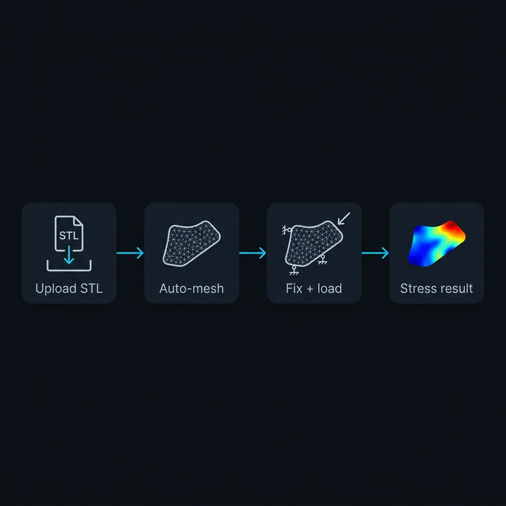 Workflow for running a stress simulation in a browser