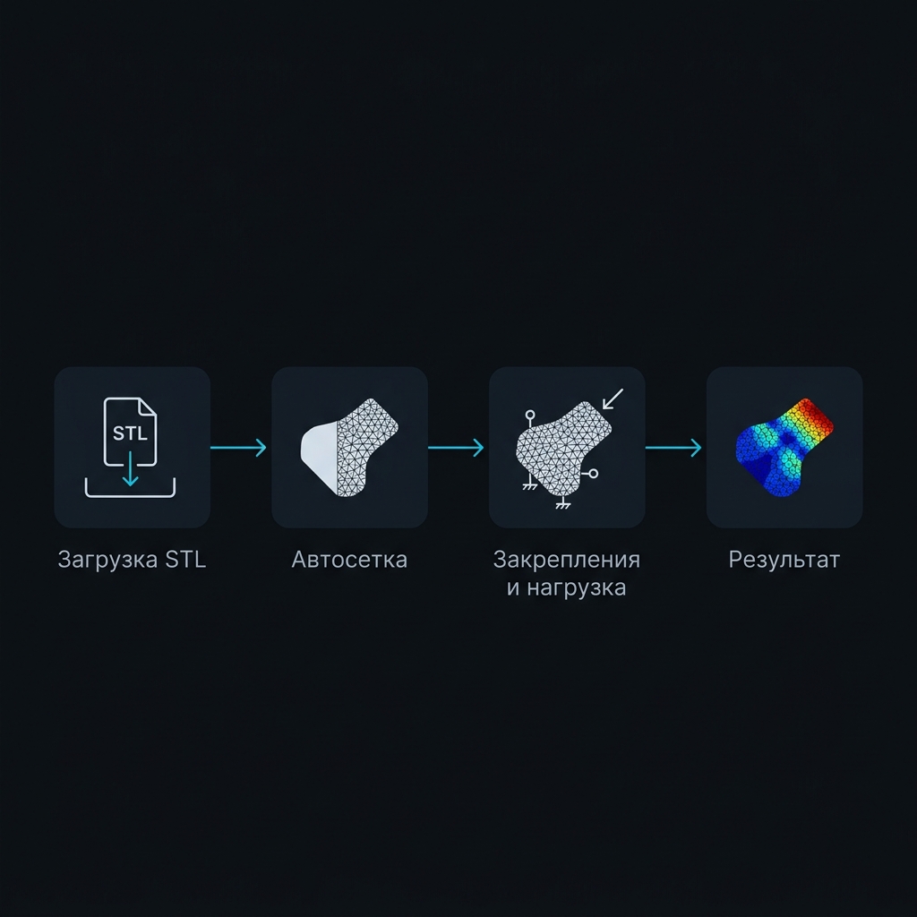 Схема работы с симуляцией напряжений в браузере