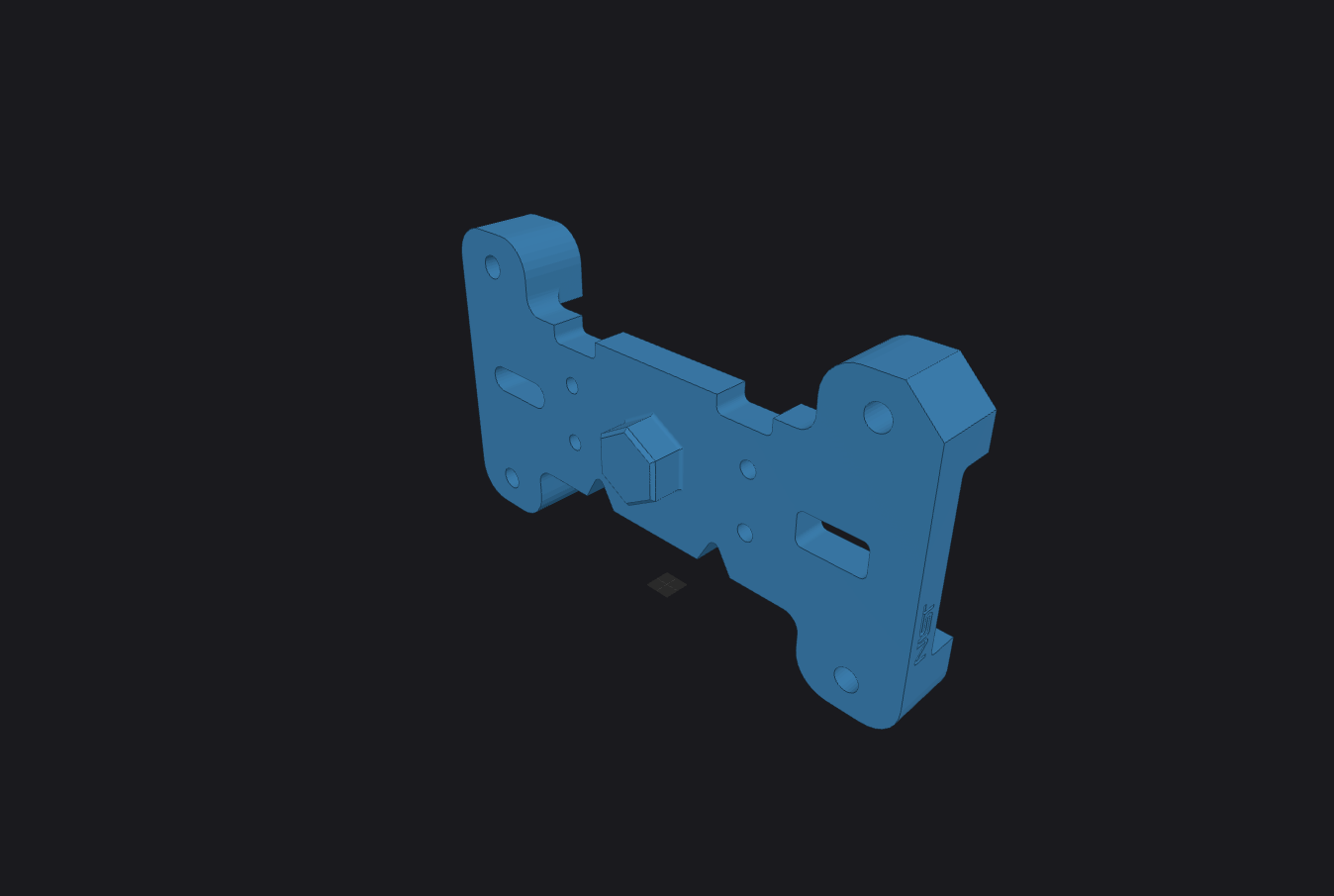 Imported STEP geometry of the bracket in the WebCAE viewport